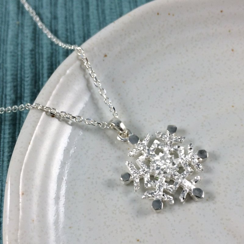 简约系列 -雪花-纯银项链 - 项链 - 其他金属 白色