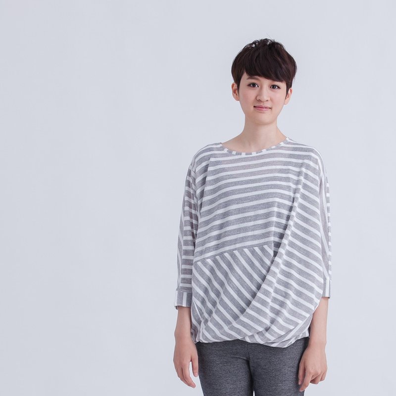 Fay 飞鼠双层上衣/灰 - 女装上衣 - 其他材质 白色