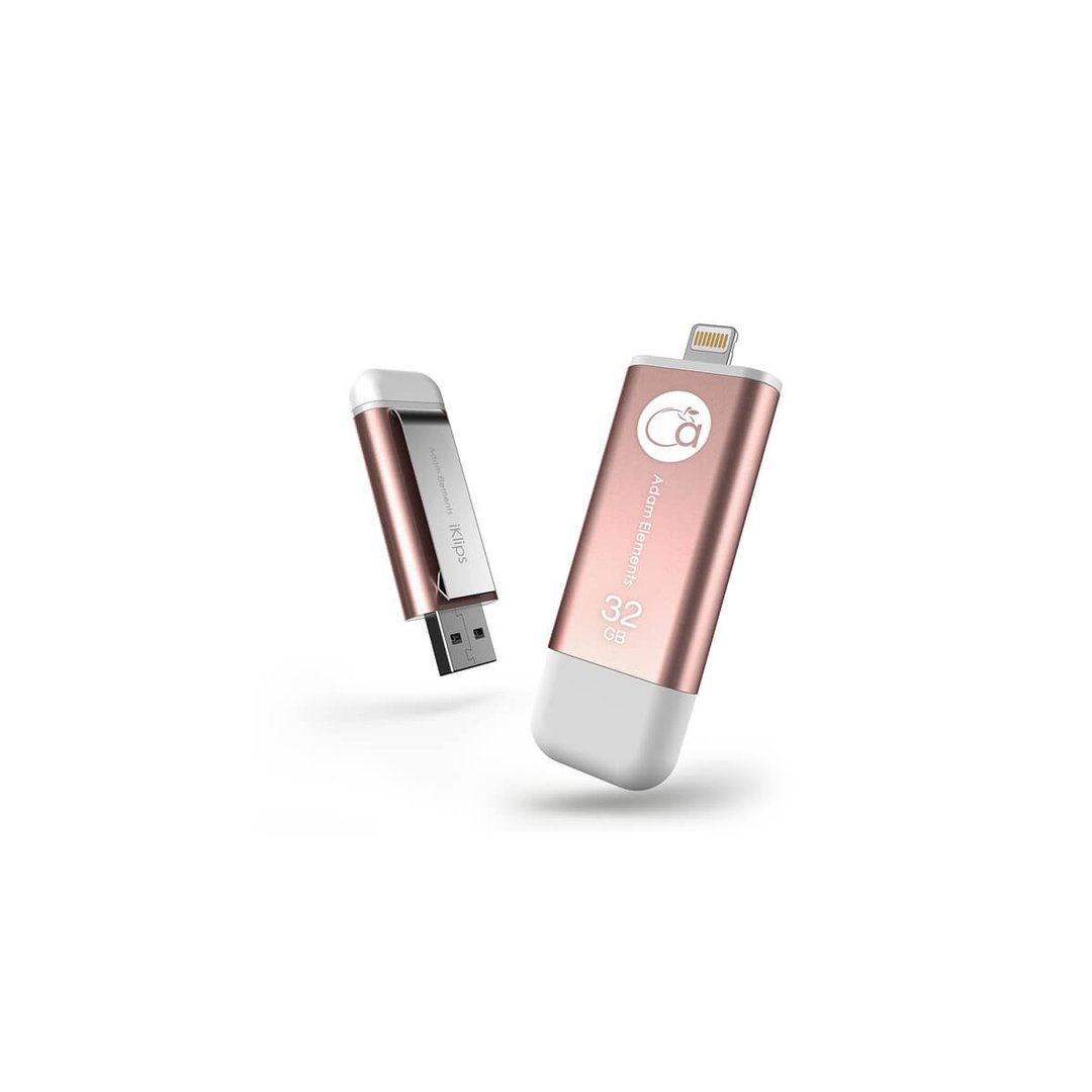iKlips 极速多媒体行动碟 苹果iOS随身碟 32GB 玫瑰金4714781444170 - U盘 - 其他金属 粉红色