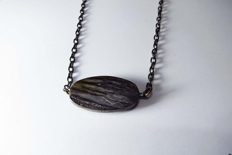 【Wahr】菱格石头项炼 - 项链 - 其他材质 咖啡色