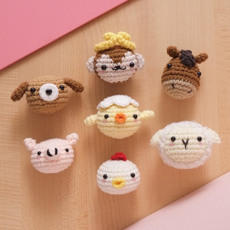 【DIY材料包】疗愈系小动物 十二生肖篇 - 编织/刺绣/羊毛毡/裁缝 - 其他材质 