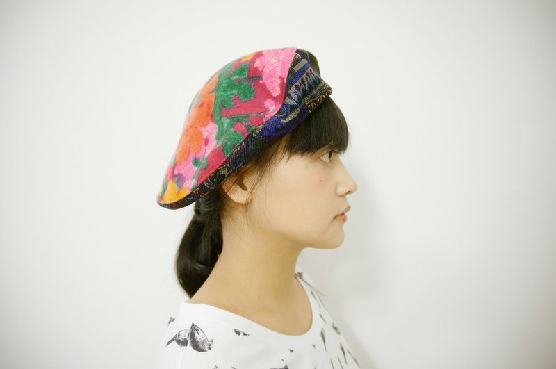 灯芯绒文艺复兴贝雷帽 同场加映 - 帽子 - 其他材质 蓝色