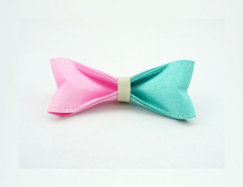 10/10 design PAPER BOW TIE 双色领结（蝴蝶结、领带） 手工订制《春天新色 亮粉色清新蓝》【适合送礼/生日礼物/男女朋友/婚礼 】 - 其他 - 防水材质 粉红色