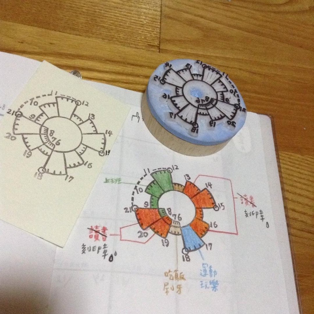 时间印章▣手刻橡皮章 - 印章/印台 - 橡胶 蓝色
