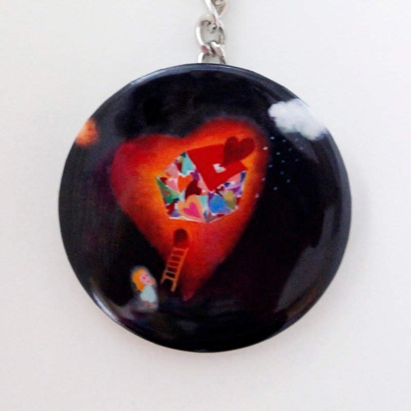 心家系列-心房化妆镜钥匙圈 - 钥匙链/钥匙包 - 其他金属 黑色