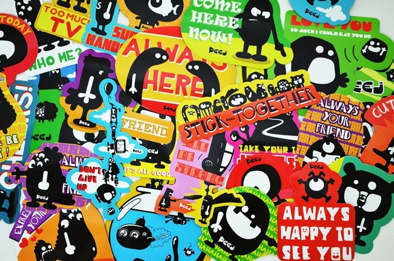 防水好可爱大贴纸 / 任选4张100元 - 贴纸 - 纸 多色