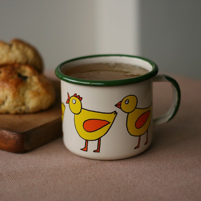Smaltum布拉格 珐琅杯 三只小鸡_米黄(350ml)(FDN000401) - 咖啡杯/马克杯 - 珐琅 白色