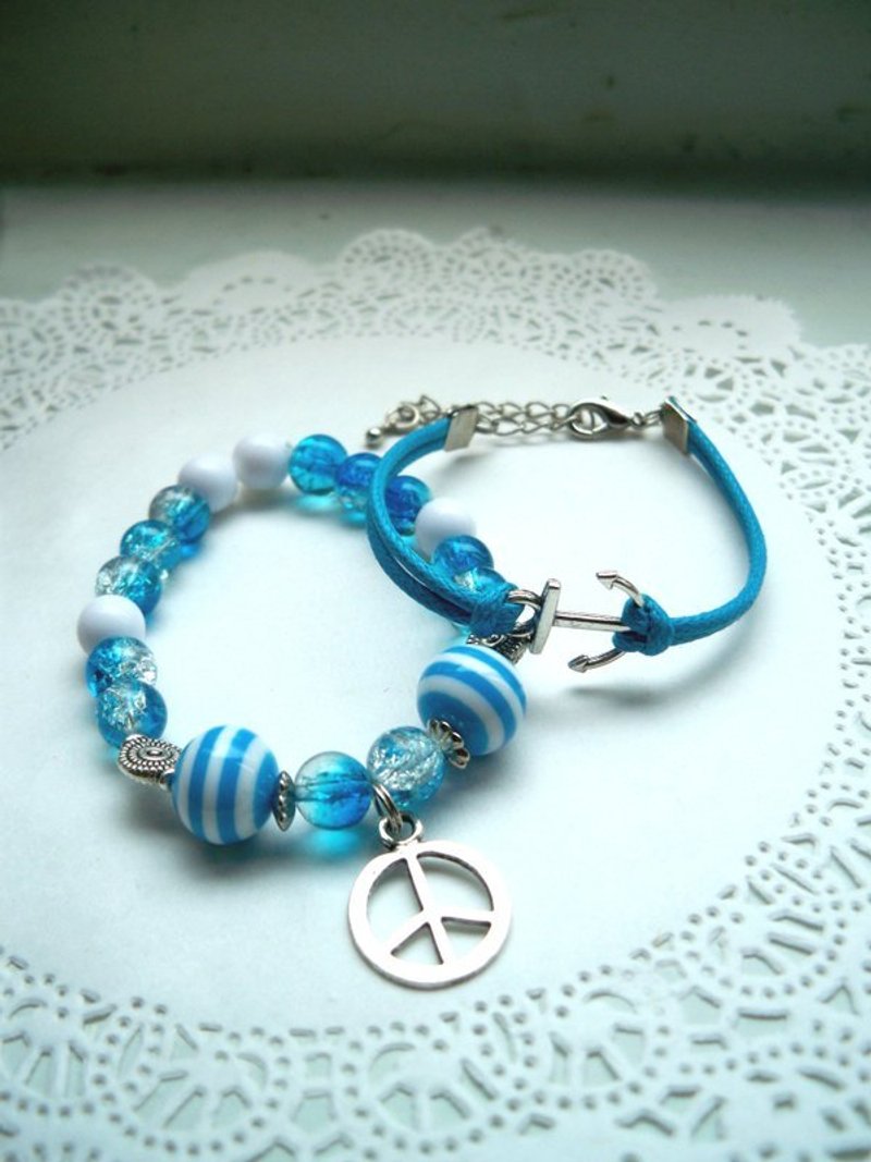 海水湛蓝手环-2条(售完) - 手链/手环 - 其他材质 蓝色