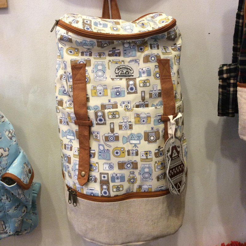 A Zipper圆筒个性手工大圆桶背包 布料NO.1 - 后背包/双肩包 - 其他材质 多色