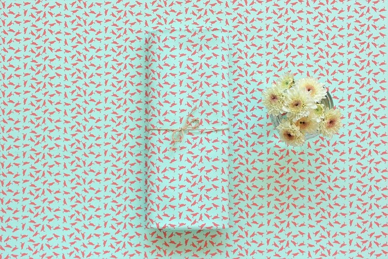 布匹-小八哥/绿底珊瑚红花(250g) - 其他 - 其他材质 红色