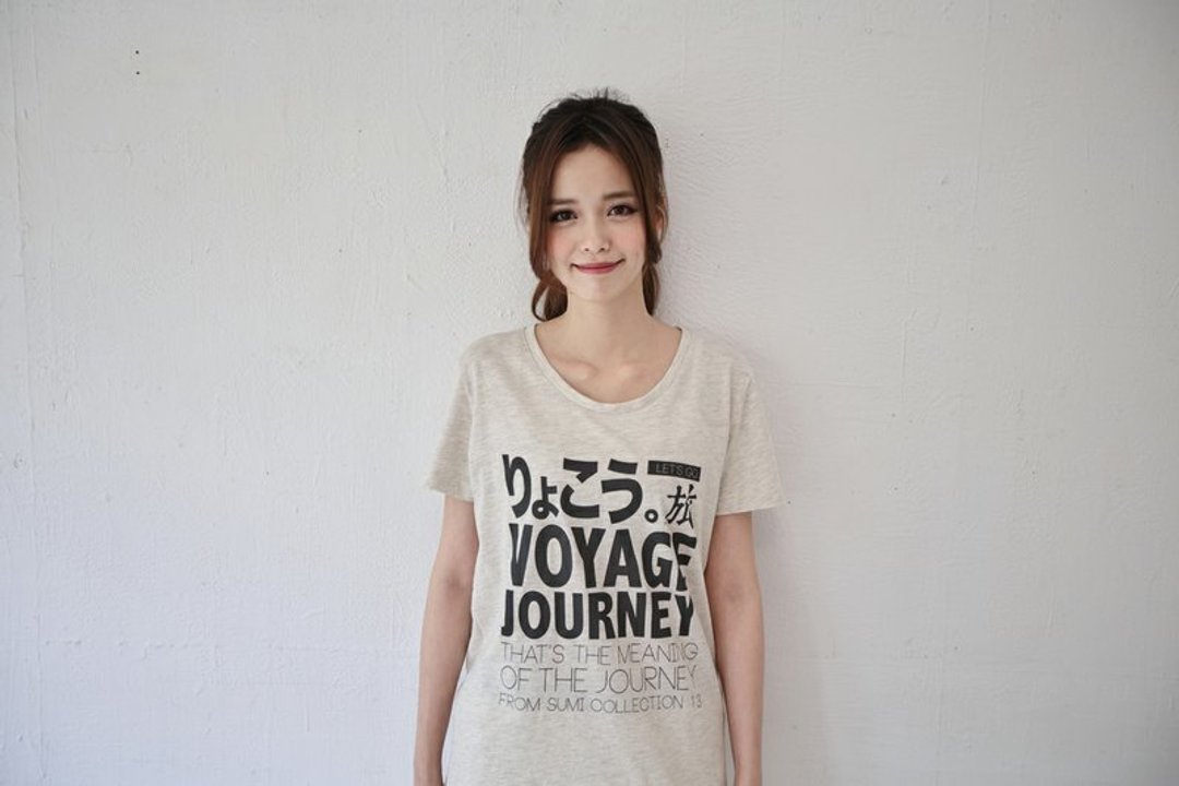 SUMI△旅行语言▽二次色女款_男朋友T_3SF007_麻花灰/深灰 - 女装 T 恤 - 棉．麻 灰色