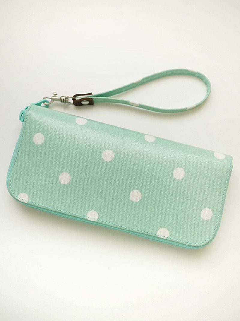 湖水绿波点。防水长夹／皮夹 - 皮夹/钱包 - 防水材质 绿色