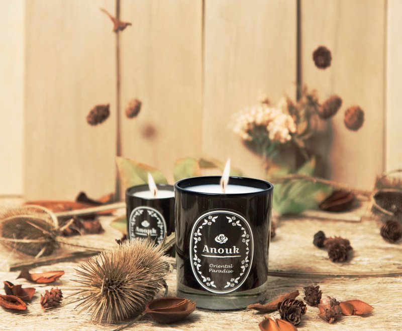 ORIENTAL PARADISE ． 香薰蜡烛 Anouk Luxury Scented Soy Candle (210g) - 蜡烛/烛台 - 蜡 黑色