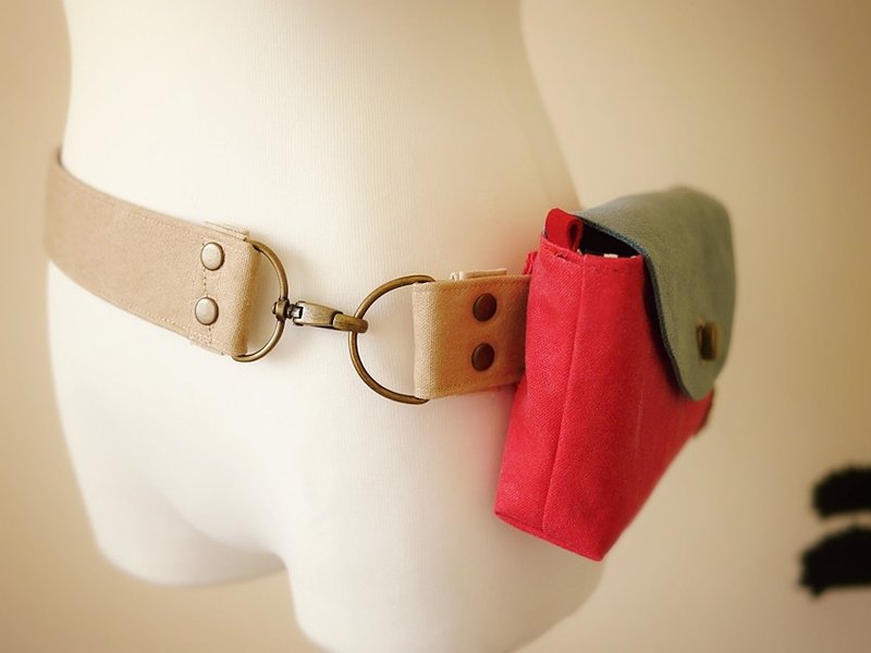 (客订商品) 一只中型三层式随身包&两只三层式小旅行腰包 - 侧背包/斜挎包 - 其他材质 蓝色