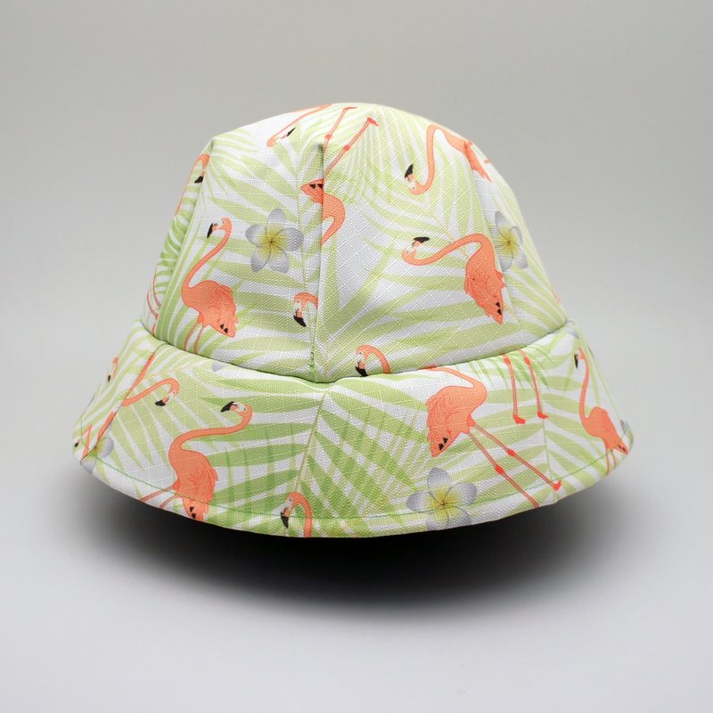 BLR 手作 印花 lele联名款 红鹤 双面戴 渔夫帽 - 帽子 - 其他材质 红色