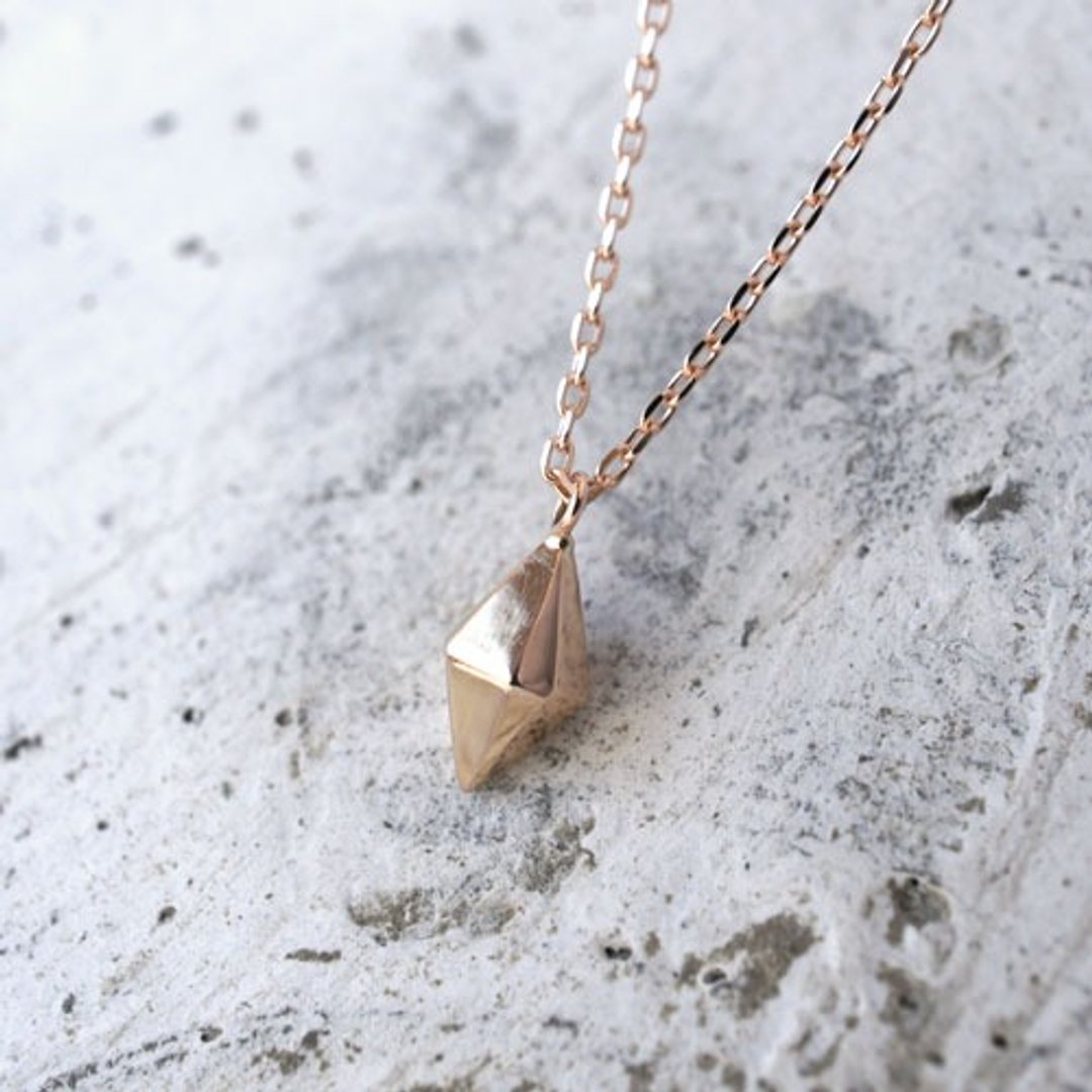 Octa Hydron necklace (K18PG) - 项链 - 其他金属 金色