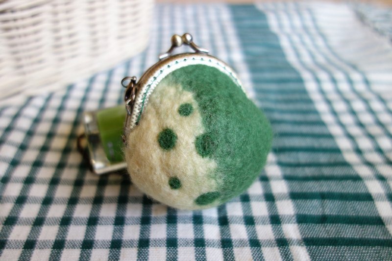 森林点点口金零钱包 - 零钱包 - 羊毛 绿色