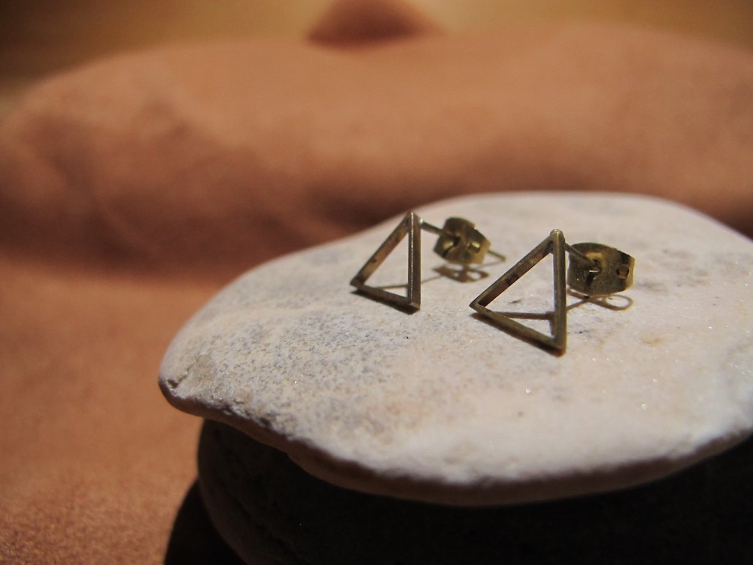 小三角 / 手工黄铜耳环 - 其他 - 其他金属 