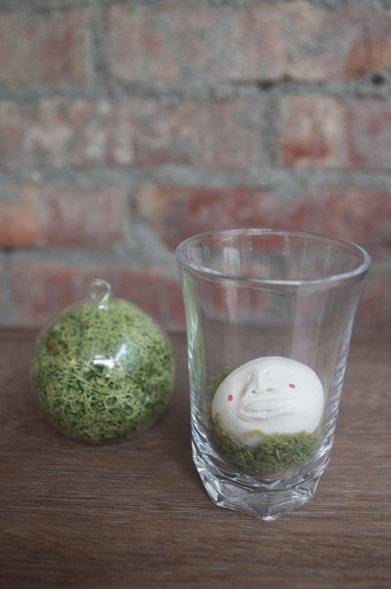 椭圆脸欧吉桑（玻璃杯） #01 摆饰 桌饰 - 摆饰 - 粘土 白色