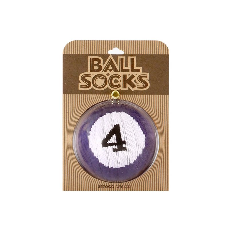 POOL BALL SOCKS 撞球袜4号球 - 袜子 - 棉．麻 蓝色