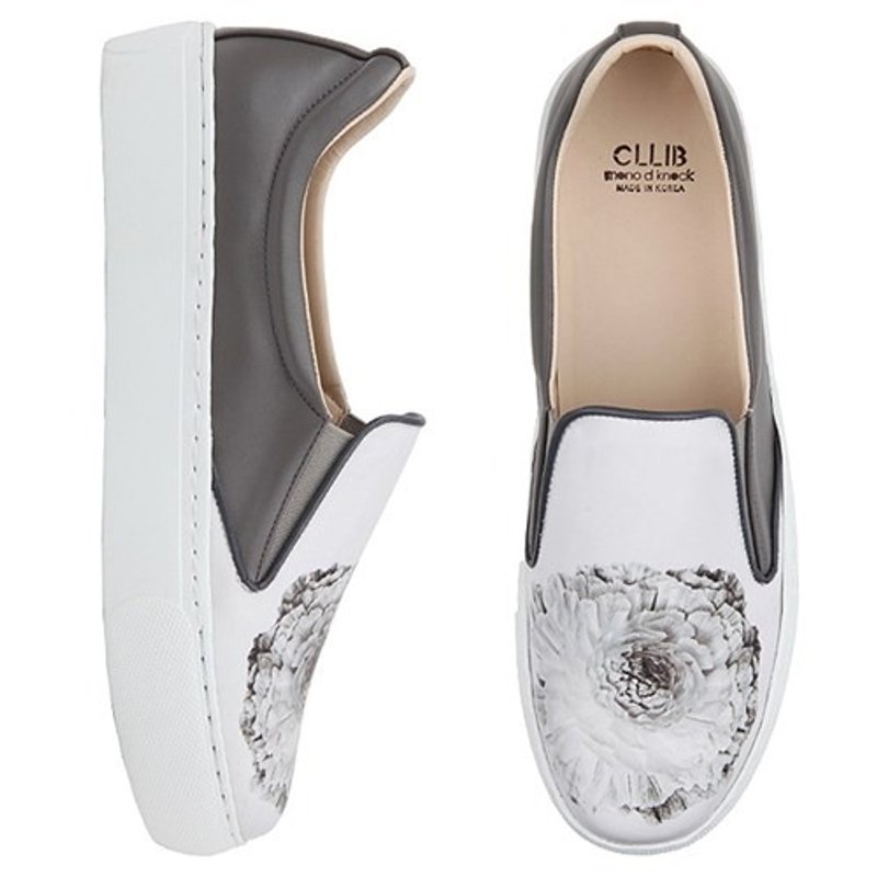 【休闲风】SPUR 花朵阴影图案厚底轻便鞋 HF4208 GREY - 女款休闲鞋 - 真皮 灰色