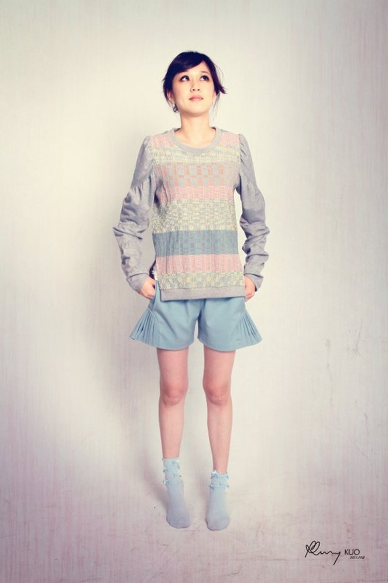 Malinean法国面包格纹上衣 - 女装上衣 - 其他材质 多色