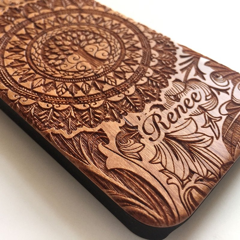 定制化真木雕刻 iPhone 7 / 7 Plus / 6 / 6s / iPhone 6 Plus / iPhone 6s Plus 手机壳 Floral Tree - 手机壳/手机套 - 木头 咖啡色