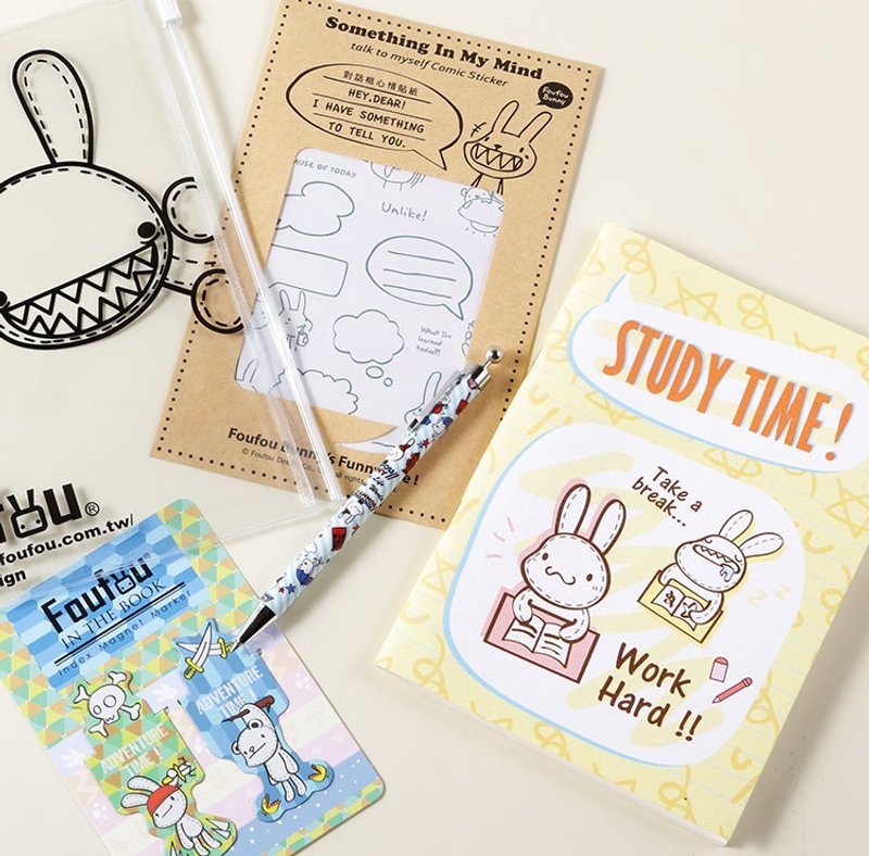 《Foufou》B6文具笔记包(四款搭配) - 笔记本/手帐 - 其他材质 多色