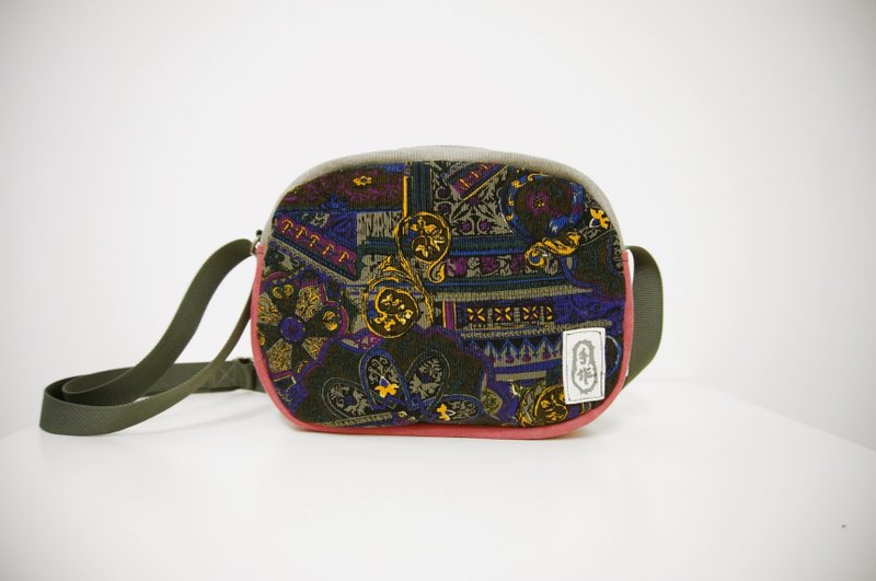 大侠爱吃大汉堡包 文艺复兴花布款 - 侧背包/斜挎包 - 其他材质 蓝色