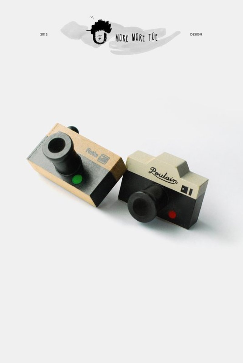 │0078│舍不得送人了！小小摄影师木制印章／一组2入 - 其他 - 木头 咖啡色