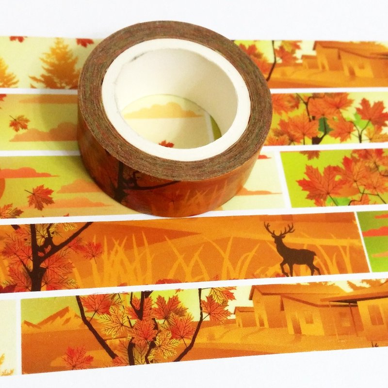 麒麟纸胶带 霜天红叶 - 纸胶带 - 纸 