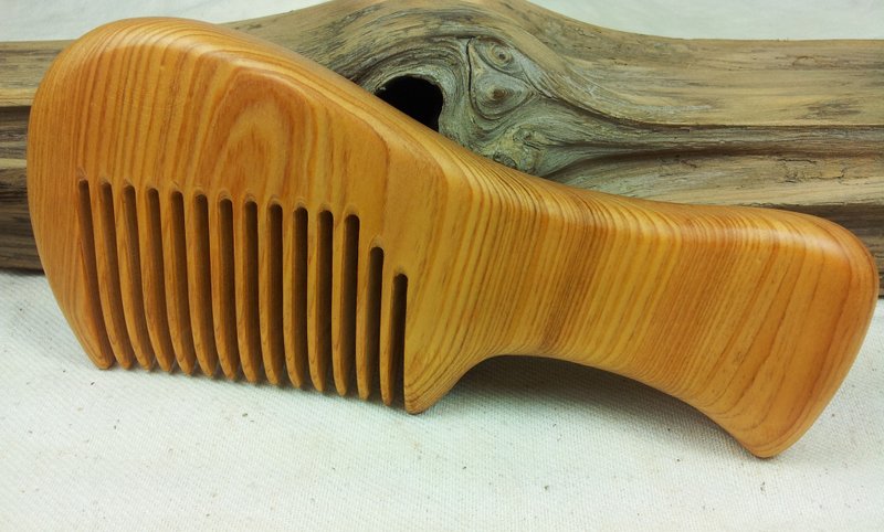 台湾红桧木手工木梳大握柄 - 木工/竹艺/纸艺 - 木头 咖啡色