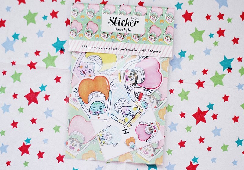 各式头毛任君挑选 Hairstyle i like!!贴纸包 - 贴纸 - 纸 多色