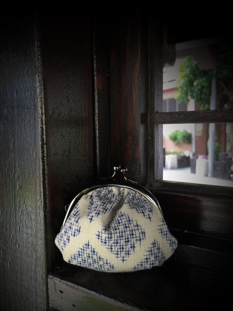 米织小纹小口金包 - 零钱包 - 其他材质 蓝色