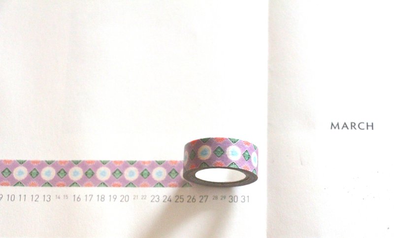 {::MAJOLICA:: FLORA MASKINGTAPE No.1-1}花砖纸胶带_紫的小雏菊 - 纸胶带 - 其他材质 紫色