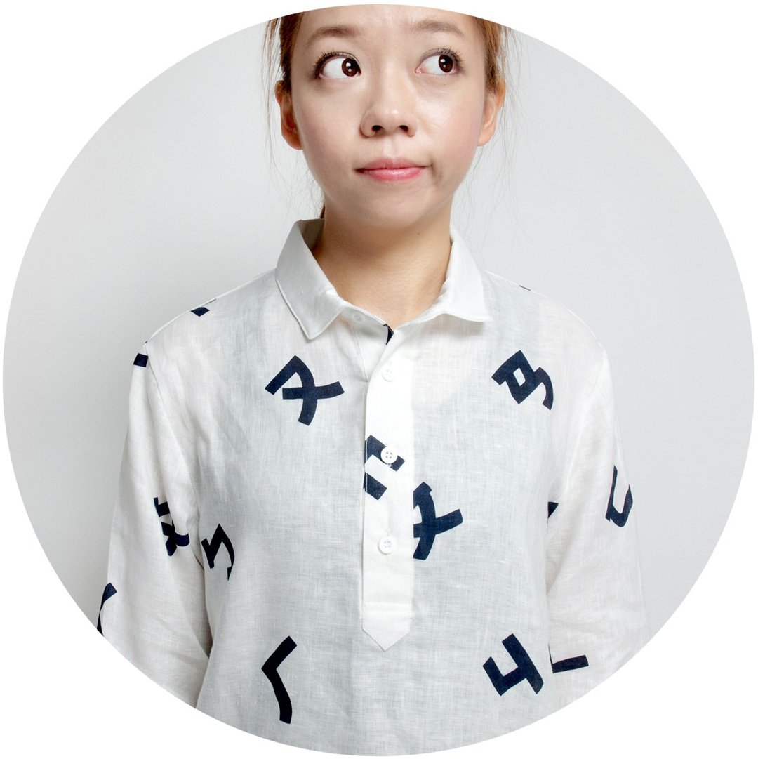 【HEYSUN】台湾人的秘密字 / 注音符号手工绢印棉麻衬衫-白 - 女装衬衫 - 其他材质 白色