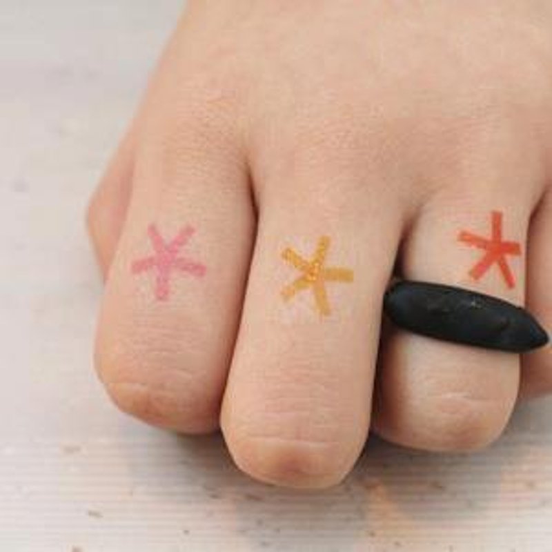 *tattoo* 小春日和3色小花 刺青贴纸组 - 贴纸 - 纸 粉红色