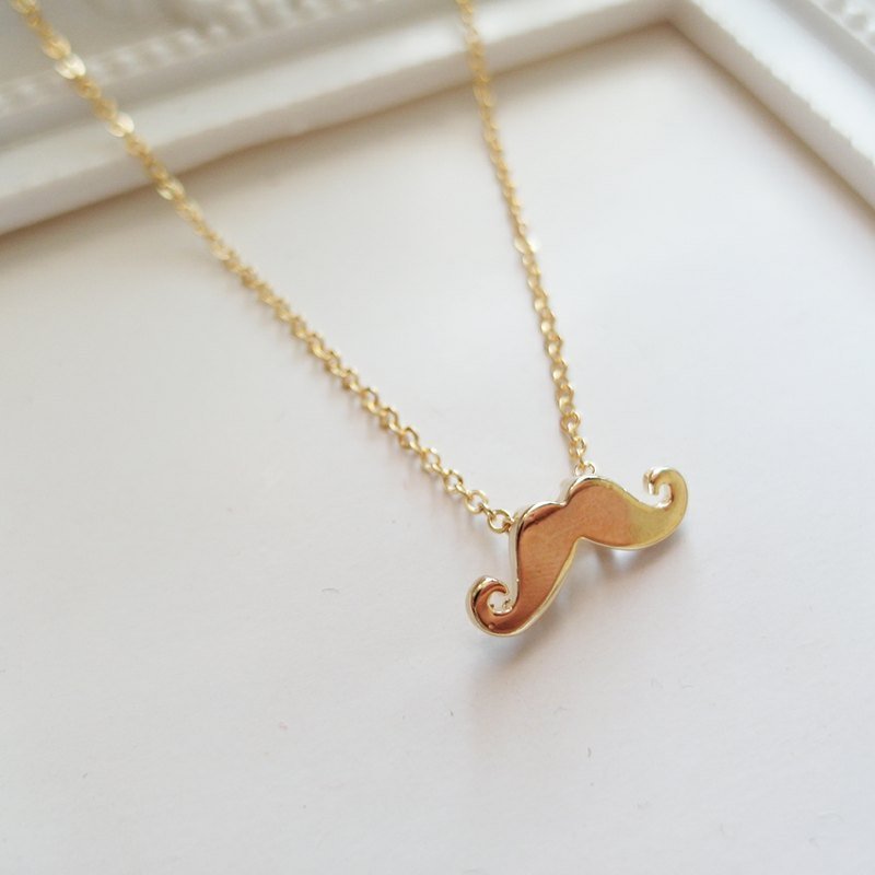 Cha mimi。幽默过生活。翘胡子金色项链 - 项链 - 其他金属 金色