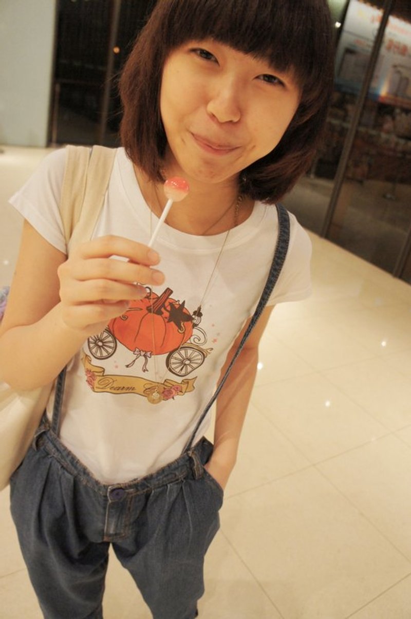 南瓜马车 T-shirt - 女装 T 恤 - 棉．麻 白色