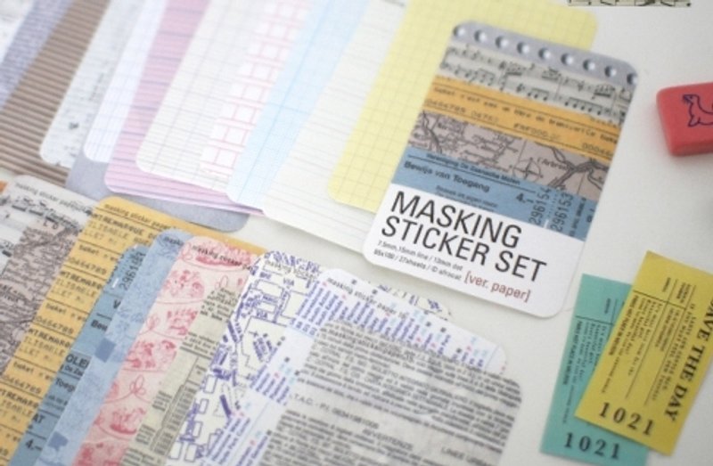 韩国 Afrocat masking sticker paper 补充包 手作贴纸 卡片 标签 - 其他书写用品 - 纸 多色