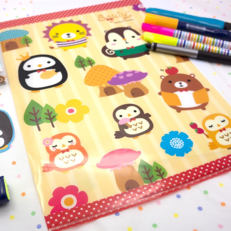 Squly & Friends A4 尺寸 PP 胶文件夹 (蘑菇) D008SQS - 文件夹/资料夹 - 塑料 橘色