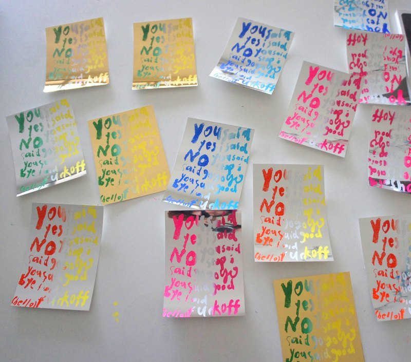 you said yes I said no silk print postcard (四色) - 卡片/明信片 - 纸 灰色