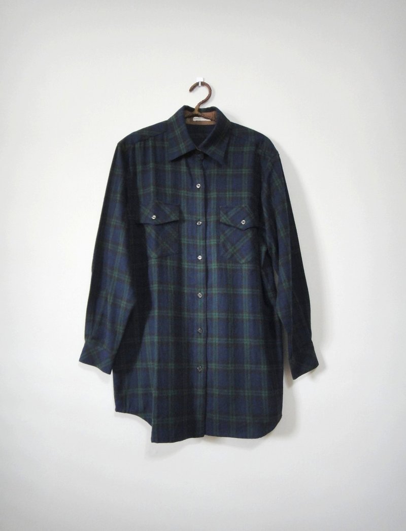 【Addition X Addition_手作．绿格纹．衬衫】 - 女装衬衫 - 其他材质 绿色