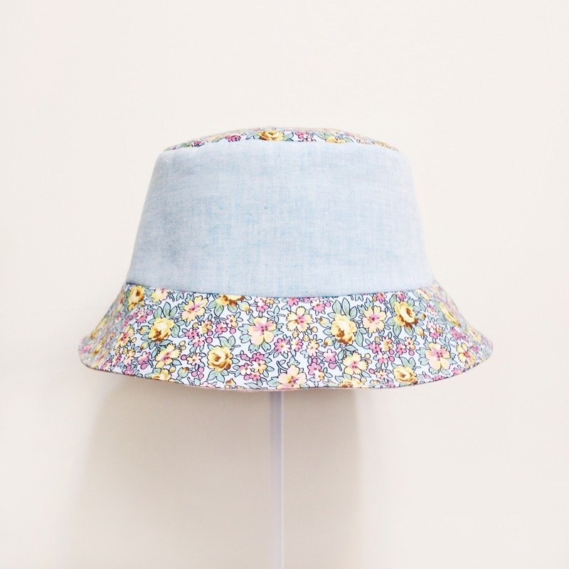 JOJA│ 黄碎花 x 浅蓝 单面渔夫帽>订制 - 帽子 - 其他材质 蓝色