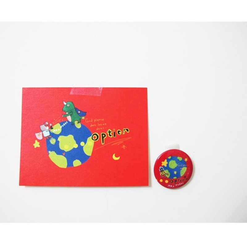 OPTION (明信片＋胸章) 组合 - 卡片/明信片 - 纸 红色