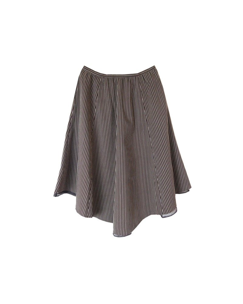 六片前长后短裙 - 裙子 - 棉．麻 咖啡色