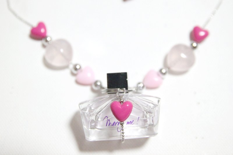Lavin "Marry Me!" Mini Perfume Necklace with Crystal - 项链 - 其他材质 粉红色
