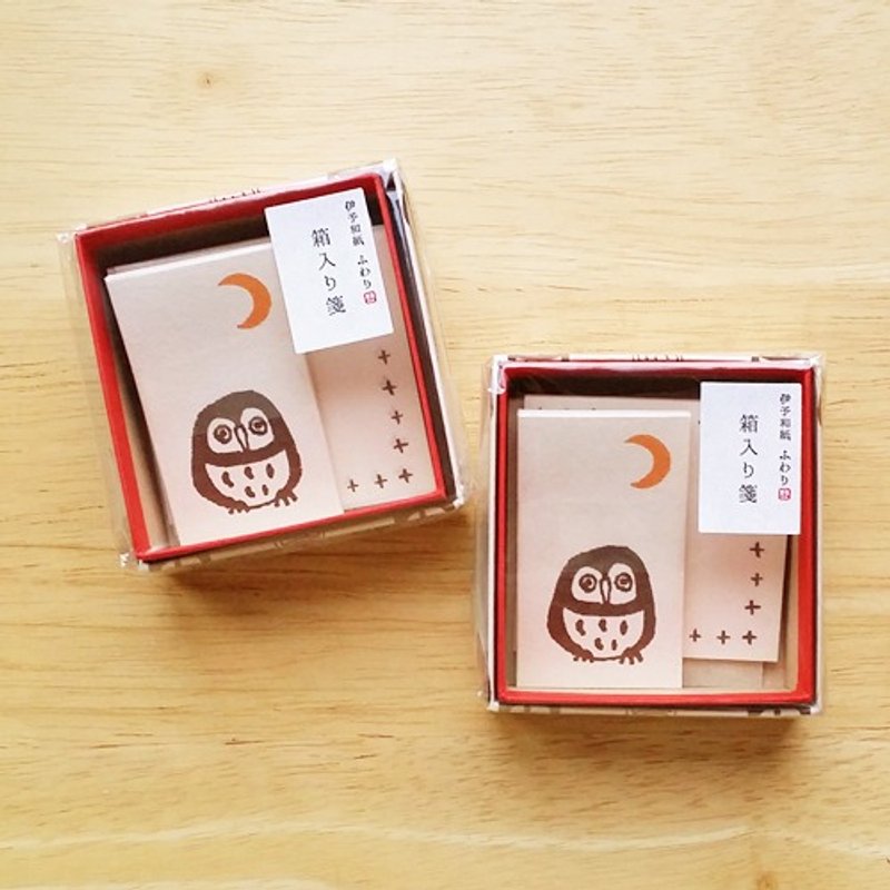 日本 伊予和纸 Fuwari 盒装和纸便笺组【猫头鹰(FLS14002)】 - 卡片/明信片 - 纸 多色