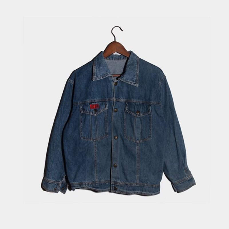 │moderato│vintage背后假口袋造型古着牛仔衬衫外套/个性女孩.伦敦男孩 - 女装休闲/机能外套 - 其他材质 蓝色