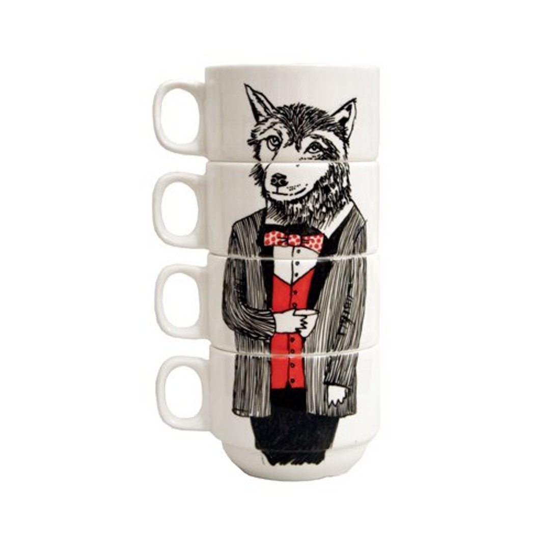 Mr.Wolf 咖啡杯组 | Jimbobart - 咖啡杯/马克杯 - 瓷 白色